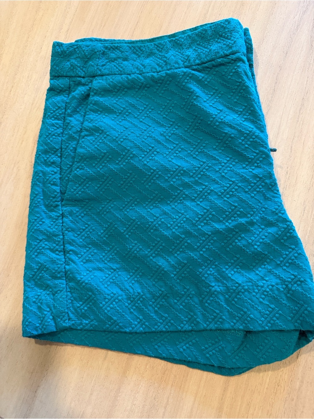 Banana Republic Factory Hampton Fit Teal Green Textured Cotton Shorts Size 4